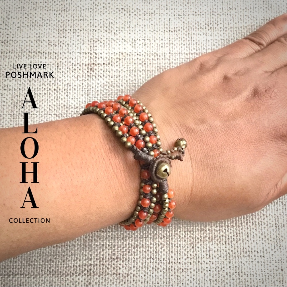 Carnelian Gemstone & Leather Bracelet / Necklace